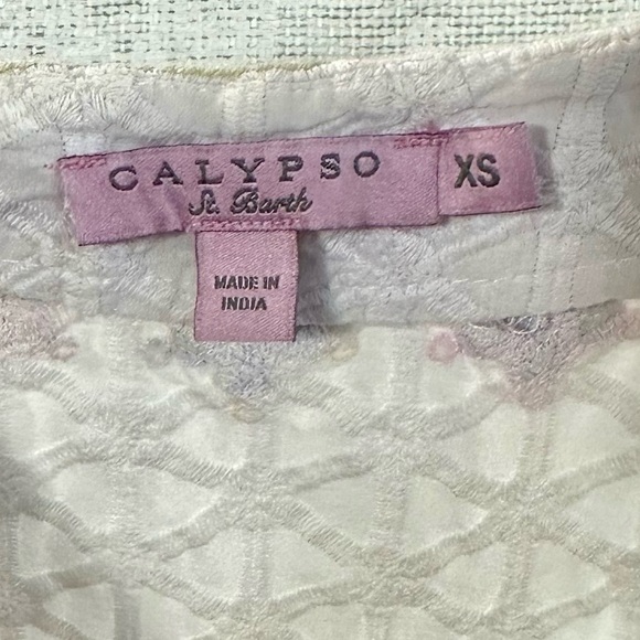 Calypso St Barth Sashka v neck embroidered dress in coconut size S - Picture 4 of 10